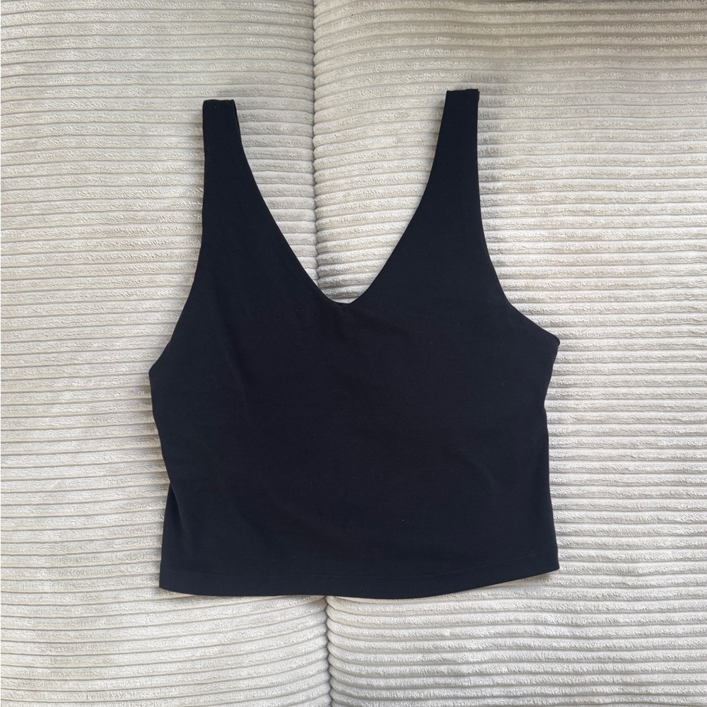 Athleta Transcend V-Neck Crop Bra - Size Medium D-DD - Black
